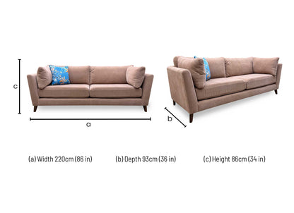 'Moda' Rust Fabric 4 Seater Sofa