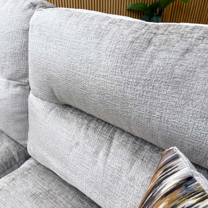 'Melrose' Crush Mink Fabric Left Hand Double Arm Corner Group Sofa