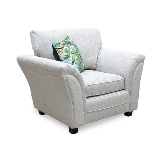 'Dury' Natural Chunky Weave Fabric Armchair