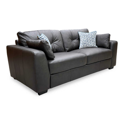 ‘Arden’ Black Italian Leather 4 Seater Sofa