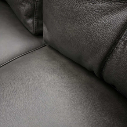 ‘Arden’ Black Italian Leather 4 Seater Sofa