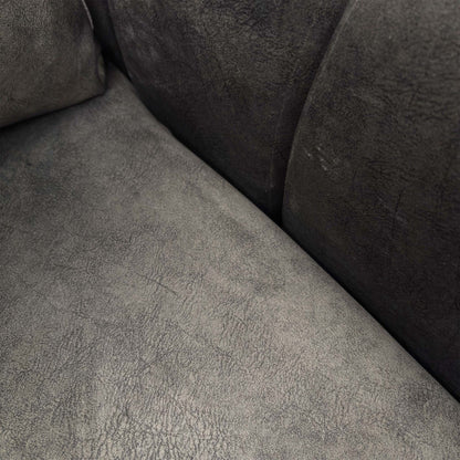 'Amara' Charcoal Velvet Snuggle Chairs - Set of 2