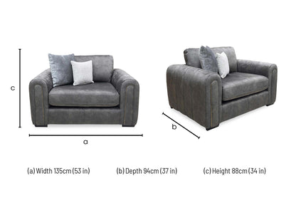 'Amara' Charcoal Velvet Snuggle Chairs - Set of 2