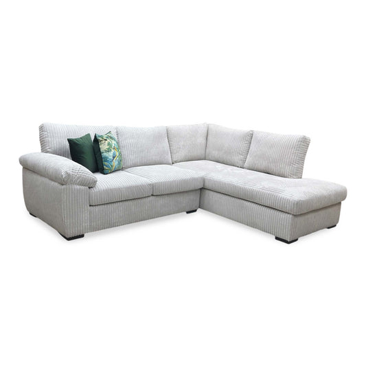 'Amalfi' Silver Cord Fabric Right Hand Facing Corner Chaise Sofa