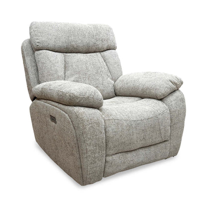 ‘Venice’ Biscuit Fabric Power Recliner Armchair