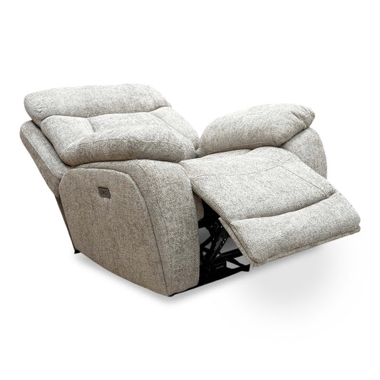 ‘Venice’ Biscuit Fabric Power Recliner Armchair