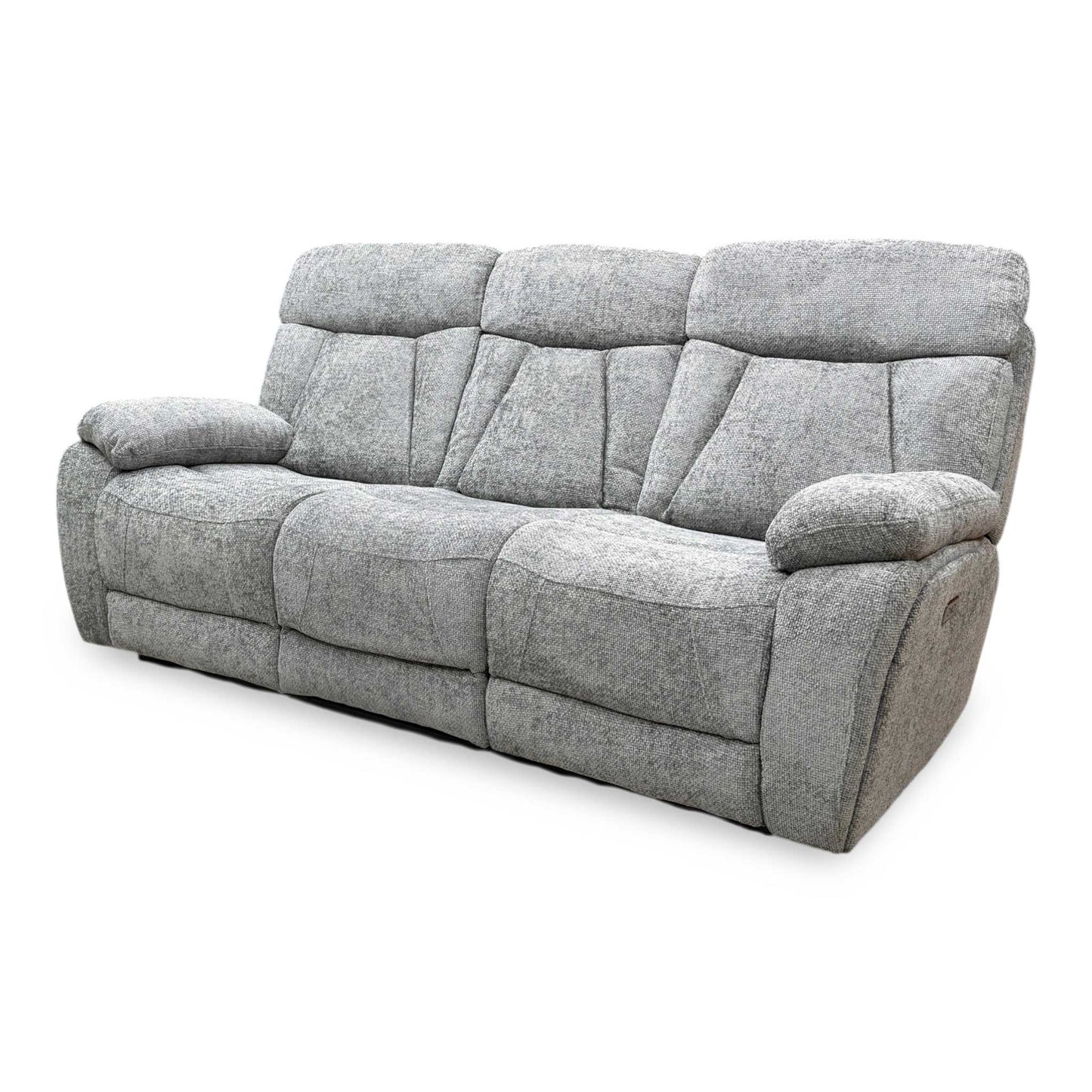 ‘Venice’ Nickel Grey Fabric Power Recliner 3 Seater Sofa