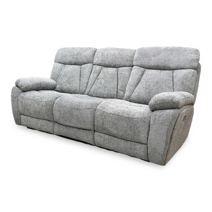 ‘Venice’ Nickel Grey Fabric Power Recliner 3 Seater Sofa