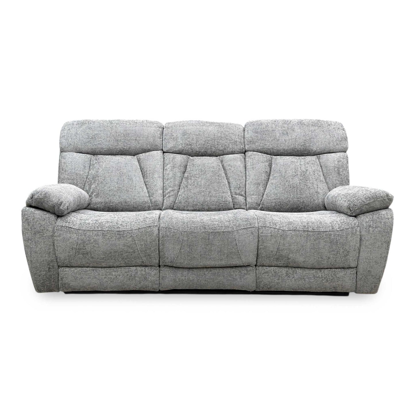 ‘Venice’ Nickel Grey Fabric Power Recliner 3 Seater Sofa