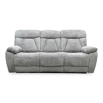 ‘Venice’ Nickel Grey Fabric Power Recliner 3 Seater Sofa