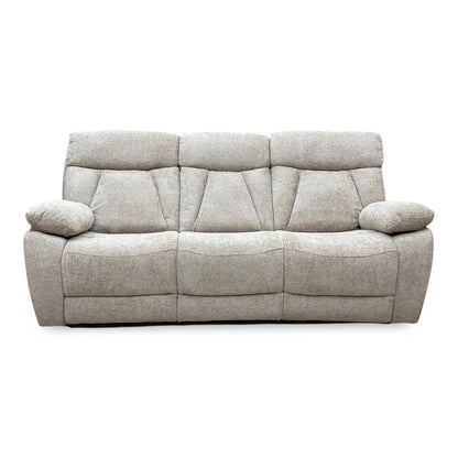 ‘Venice’ Biscuit Fabric Power Recliner 3 Seater Sofa