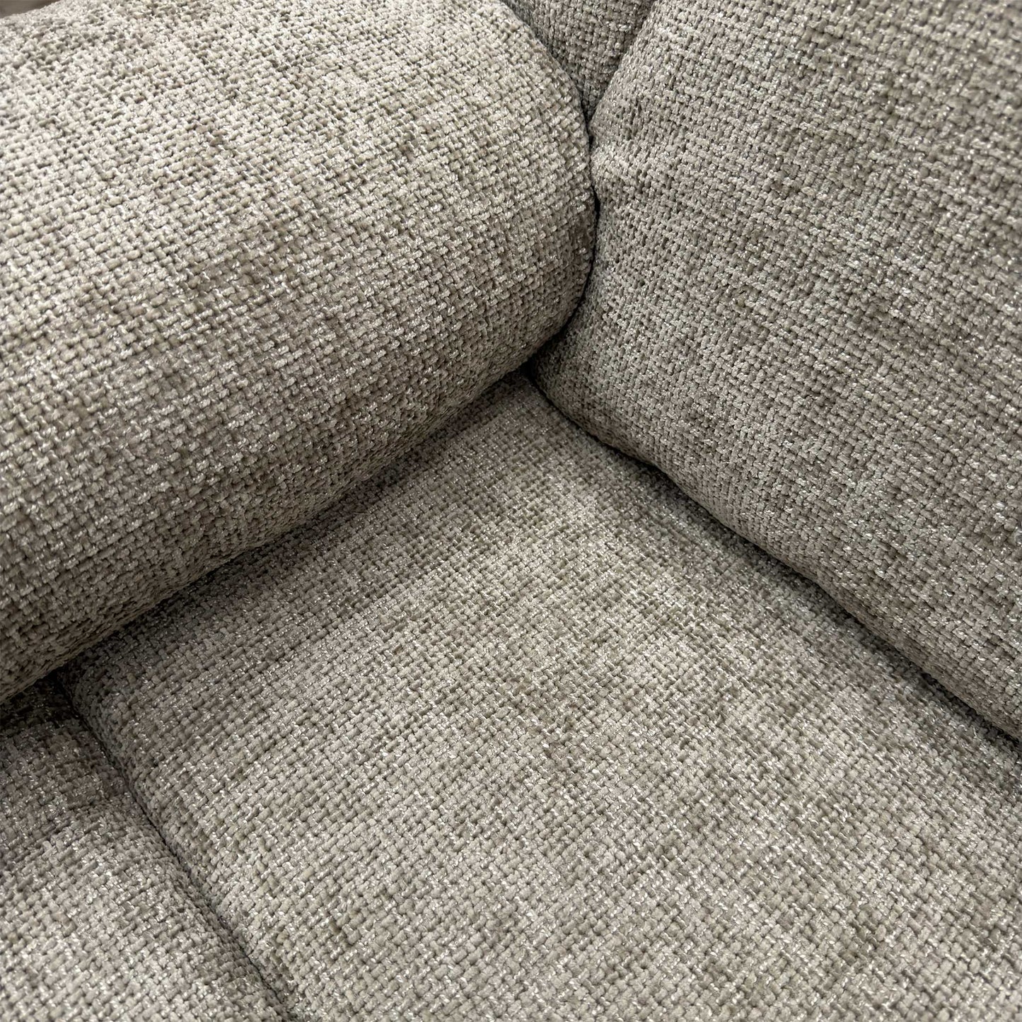 ‘Venice’ Biscuit Fabric Power Recliner 3 Seater Sofa