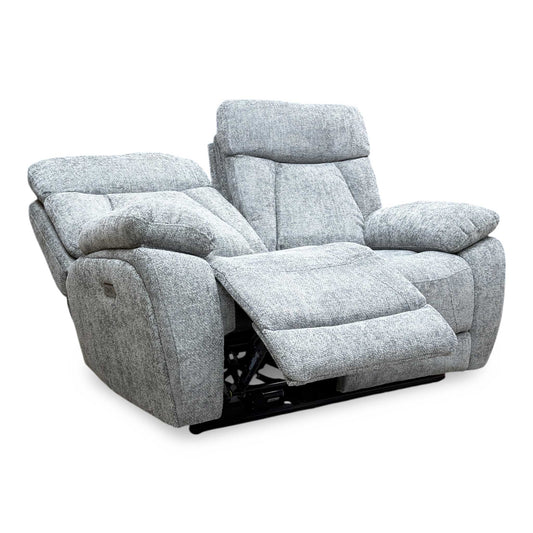 ‘Venice’ Nickel Grey Fabric Power Recliner 2 Seater Sofa