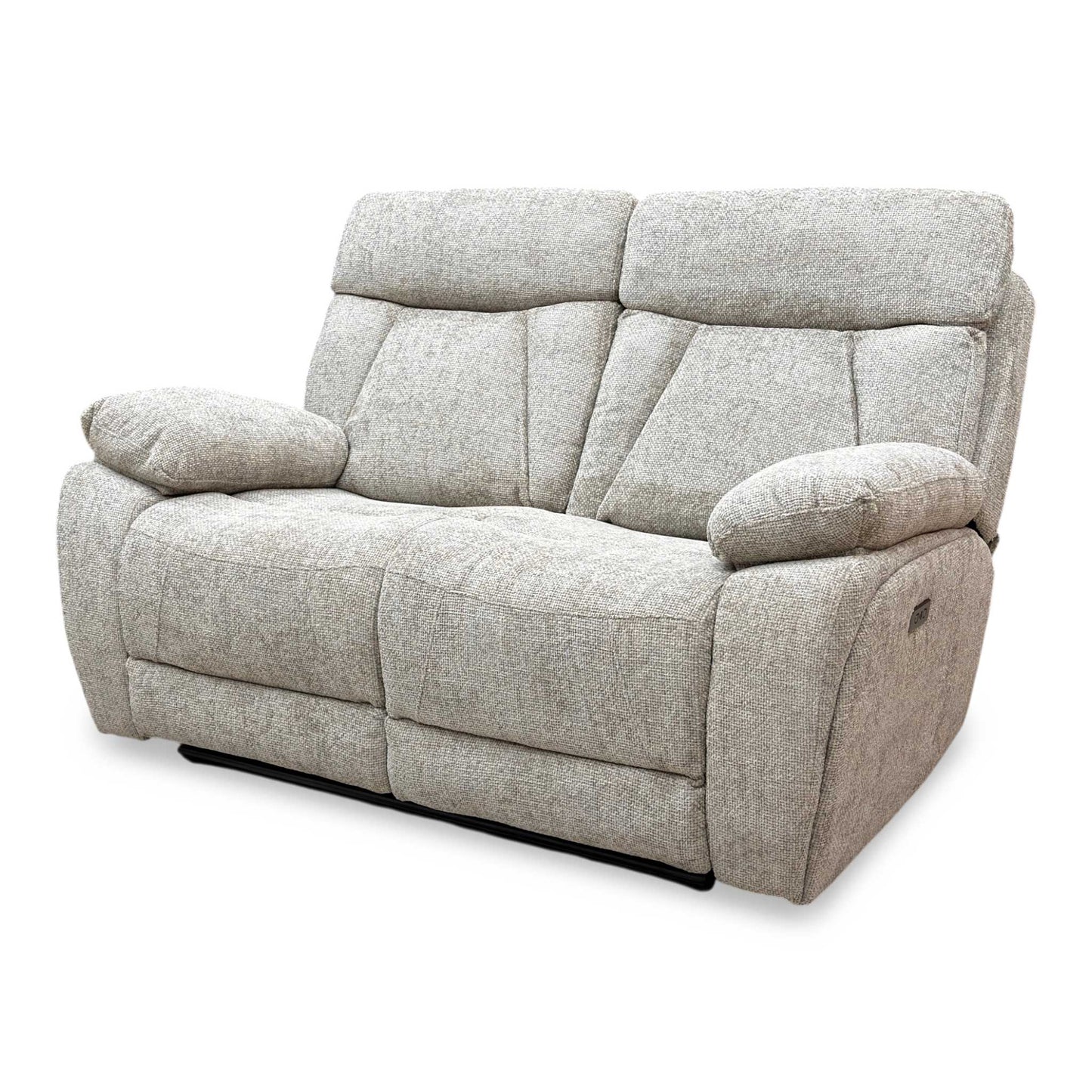 ‘Venice’ Biscuit Fabric Power Recliner 2 Seater Sofa