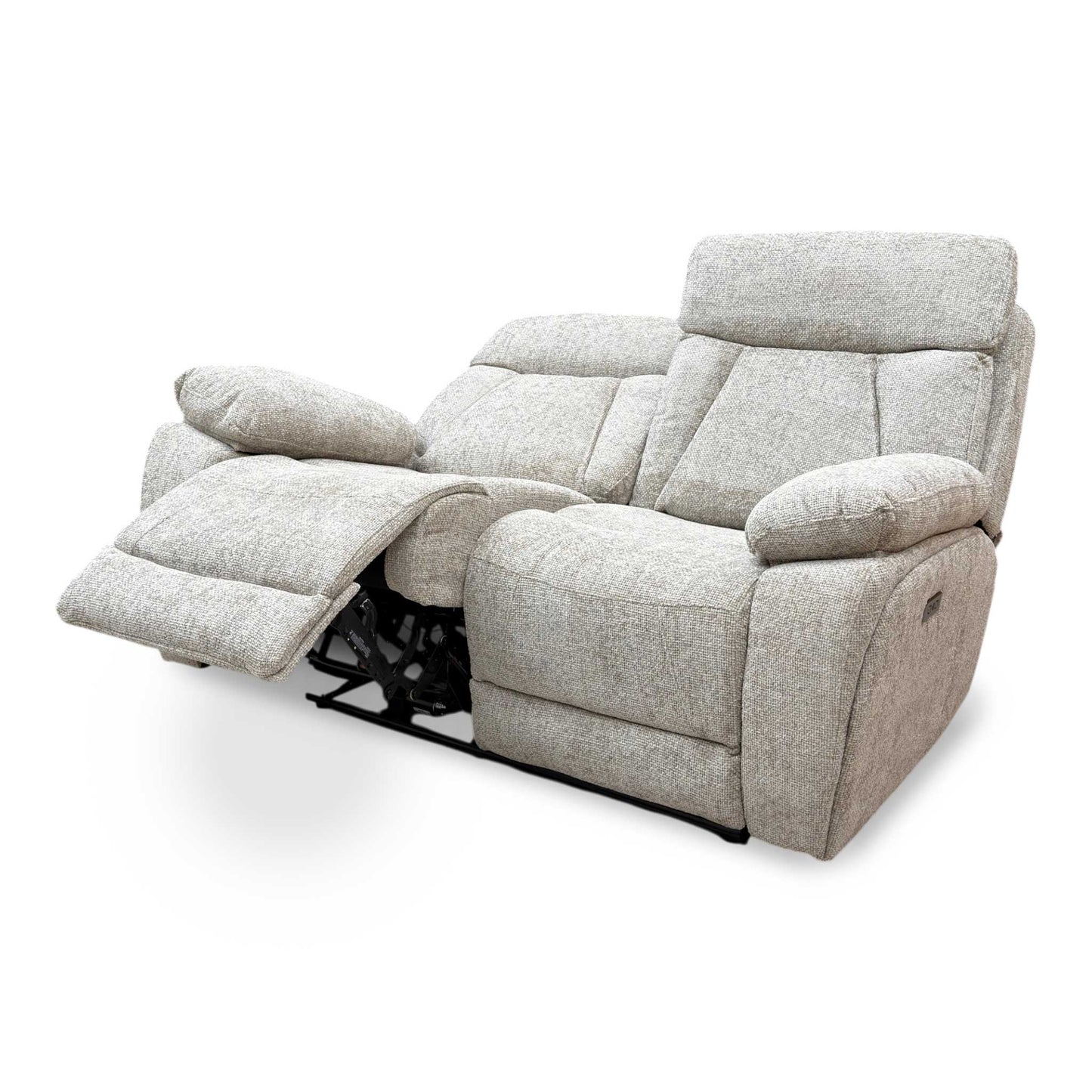 ‘Venice’ Biscuit Fabric Power Recliner 2 Seater Sofa