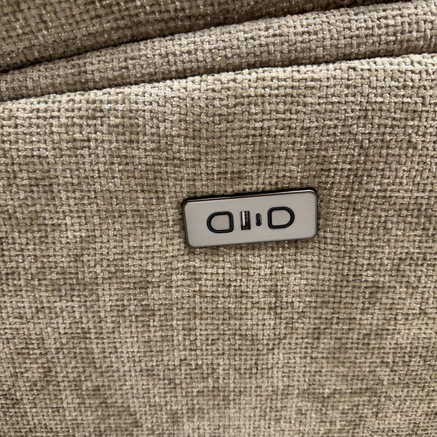 ‘Venice’ Biscuit Fabric Power Recliner 2 Seater Sofa