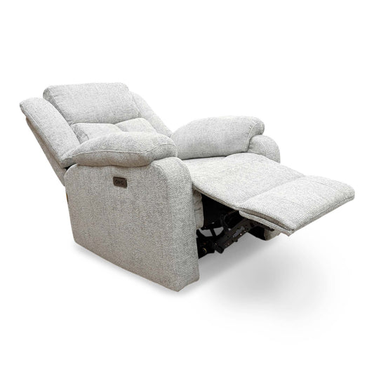 ‘Roma’ Silver Fabric Power Recliner Armchair