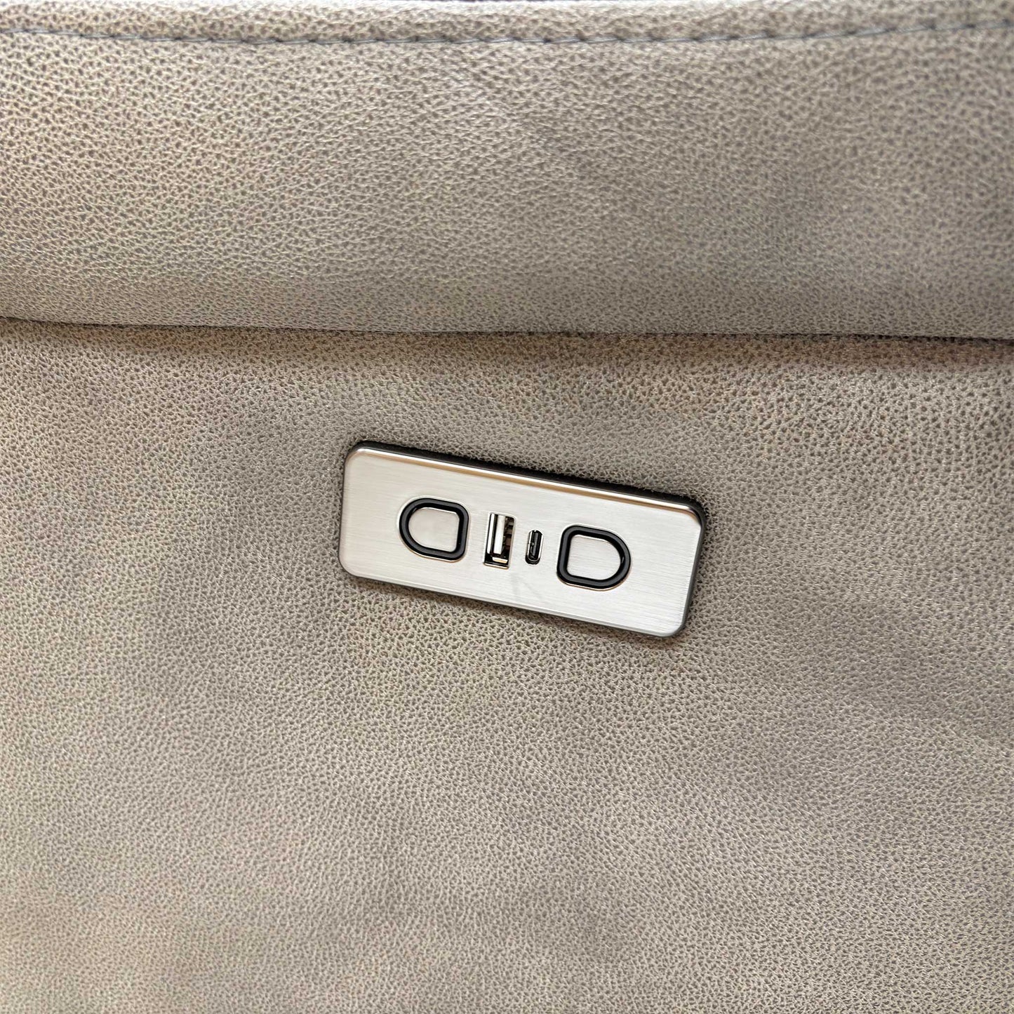 'Roma' Steel Suede Fabric Power Recliner 2 Seater Sofa