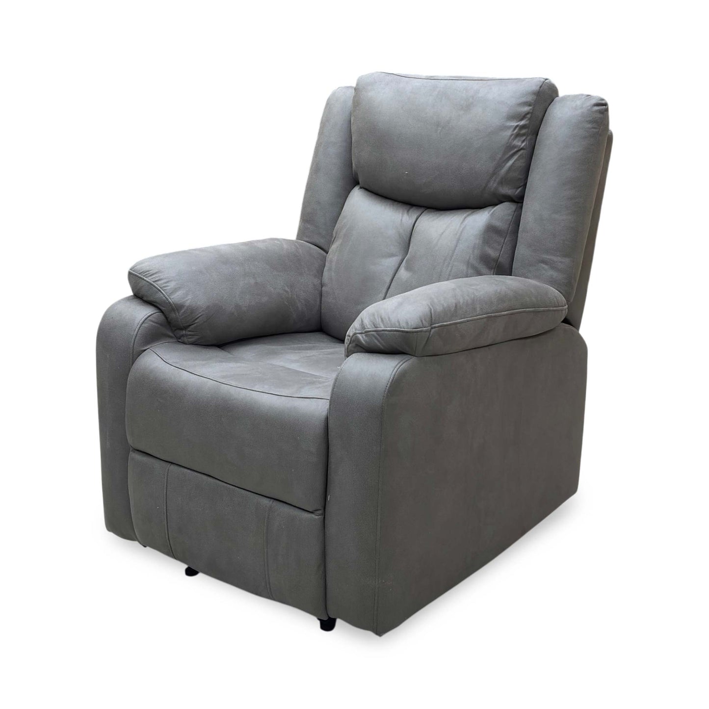 'Roma' Steel Suede Fabric Manual Recliner Armchair