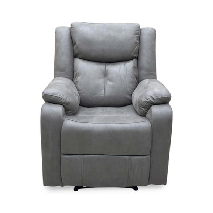 'Roma' Steel Suede Fabric Manual Recliner Armchair