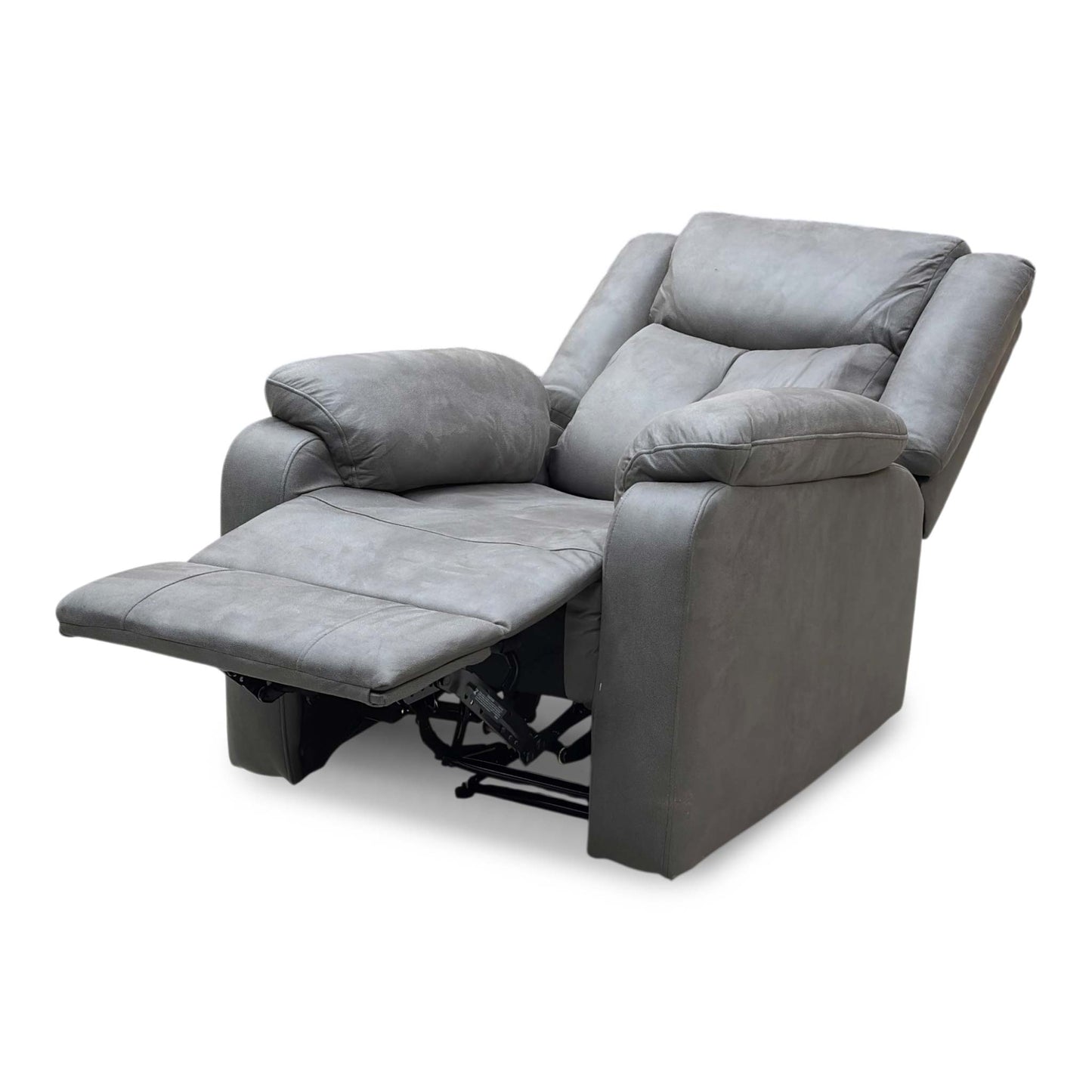 'Roma' Steel Suede Fabric Manual Recliner Armchair