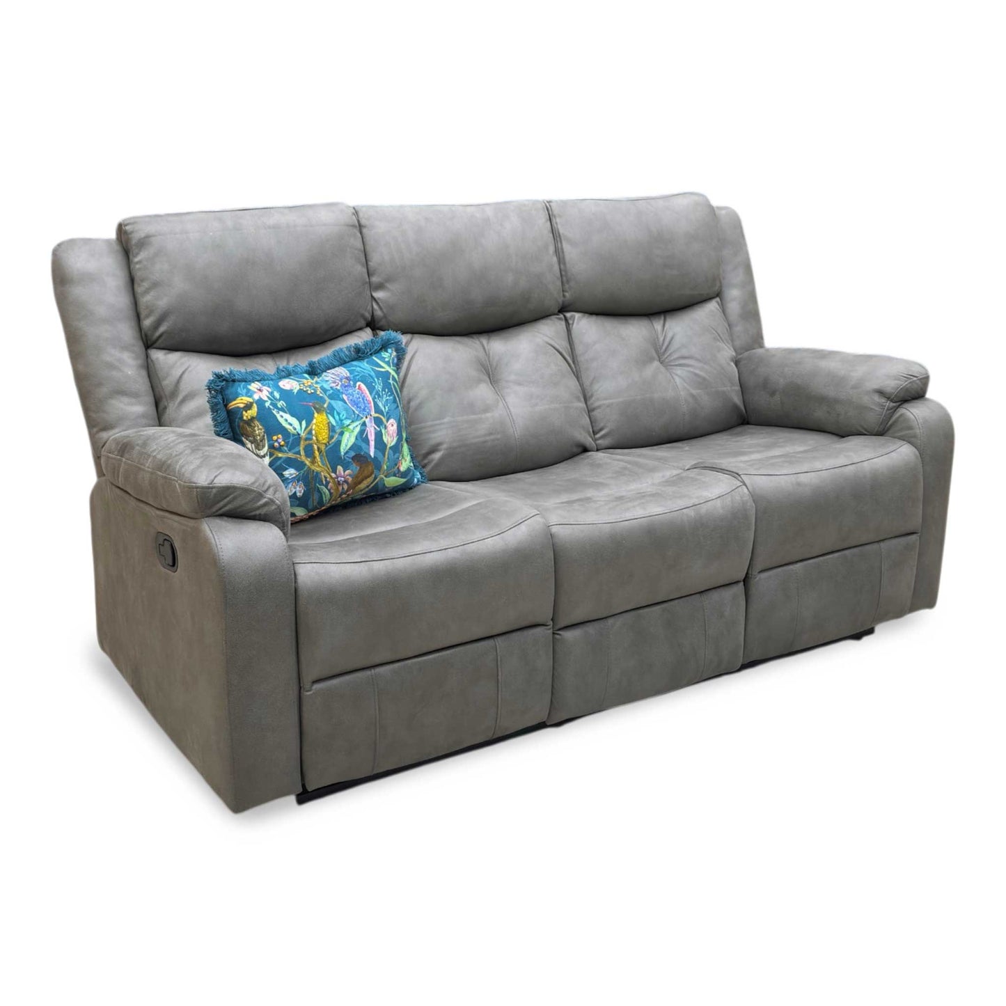 Rear perspective of the sofa, demonstrating the clean, fully upholstered back panels suitable for open-plan placement.
