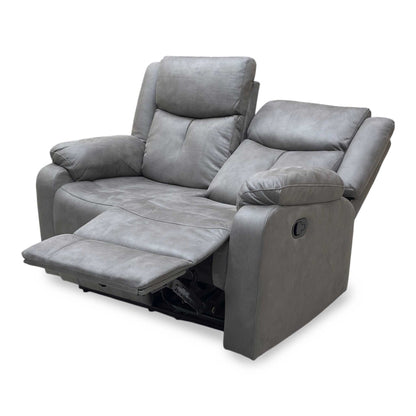 Rear view of the Roma 2-seater, demonstrating the fully upholstered back panel for versatile room placement.