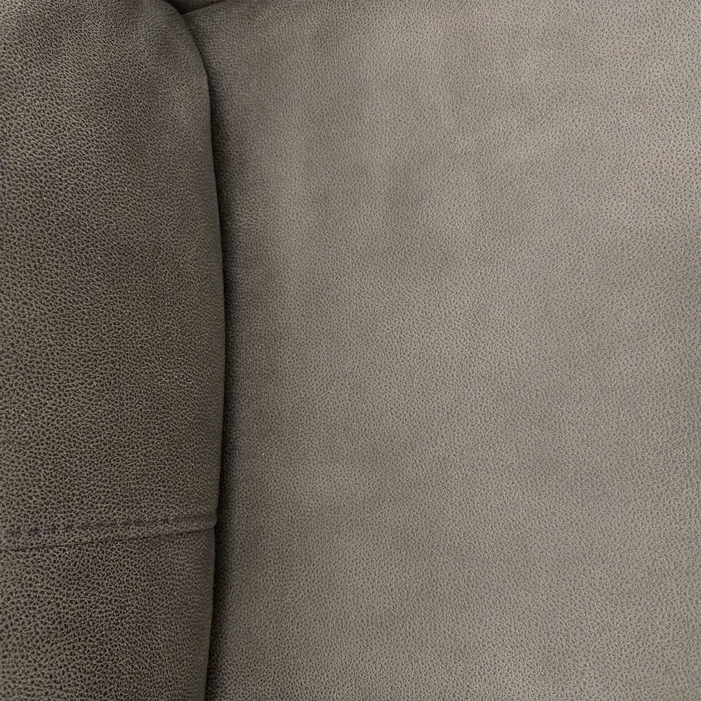 Close-up of the Steel grey suede-effect fabric, highlighting the brushed finish and high-quality stitching details.