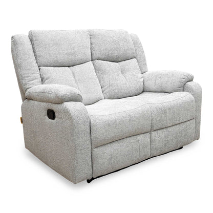 ‘Roma’ Silver Fabric Manual Recliner 2 Seater Sofa