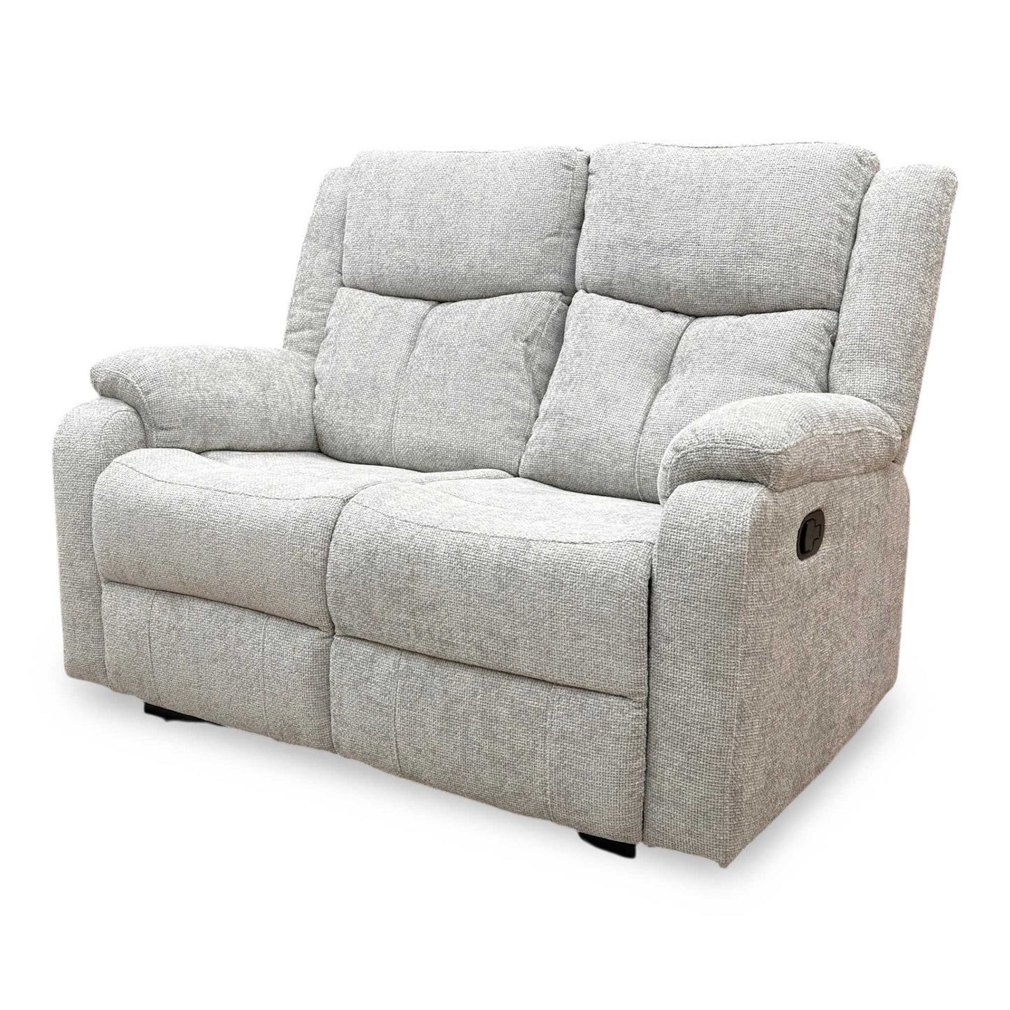 ‘Roma’ Silver Fabric Manual Recliner 2 Seater Sofa