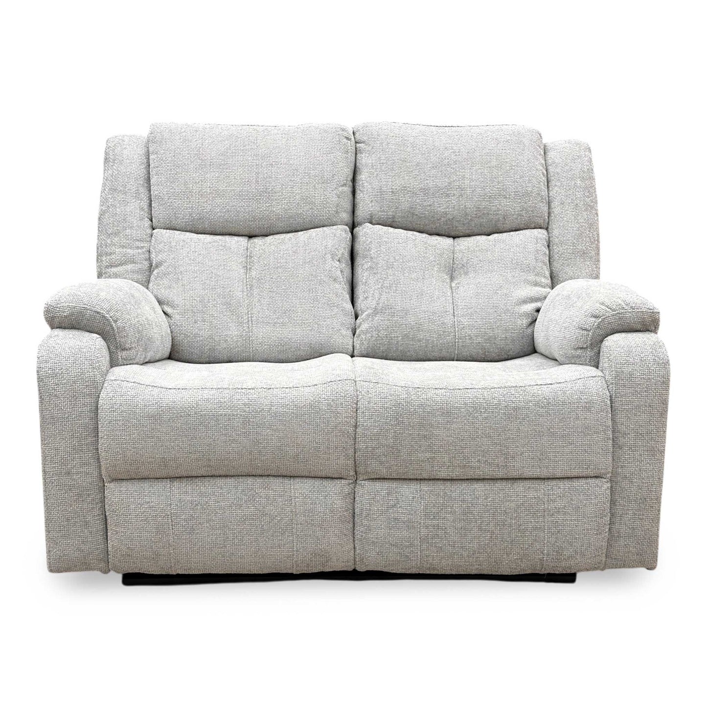 ‘Roma’ Silver Fabric Manual Recliner 2 Seater Sofa