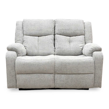 ‘Roma’ Silver Fabric Manual Recliner 2 Seater Sofa