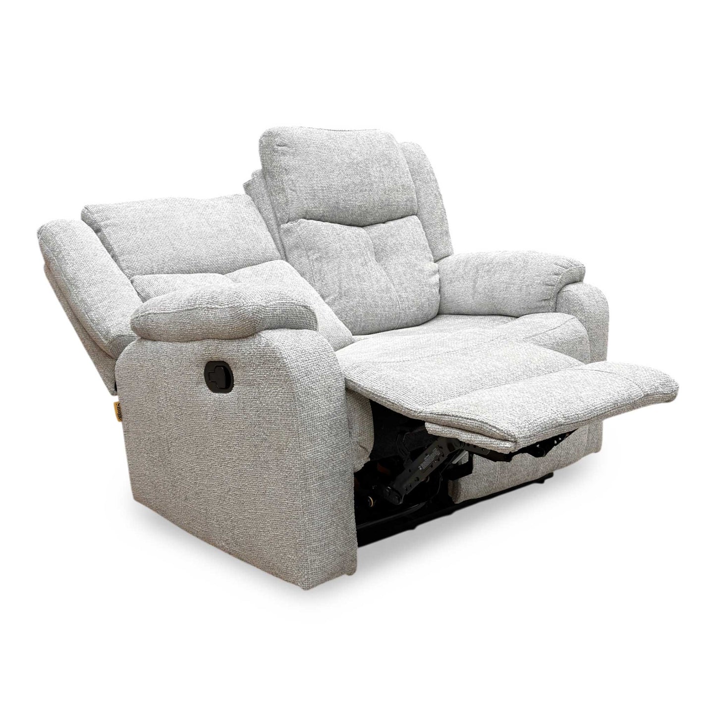 ‘Roma’ Silver Fabric Manual Recliner 2 Seater Sofa