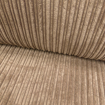 'Heydon' Mocha Cord Fabric Left Hand Facing Arm Open End Corner Power Recliner