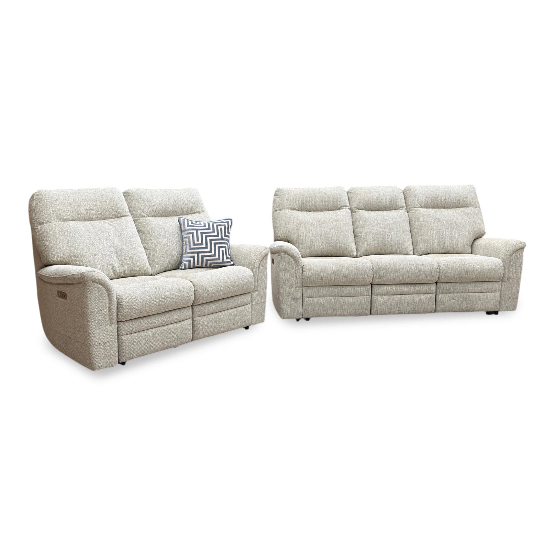 Parker Knoll 'Hudson 23’ Cromwell Mint 001355-0069 Fabric 3 Seater Power Recliner Sofa with Power Headrests and Power Lumbar + 2 Seater Power Recliner Sofa Set - product photo 4