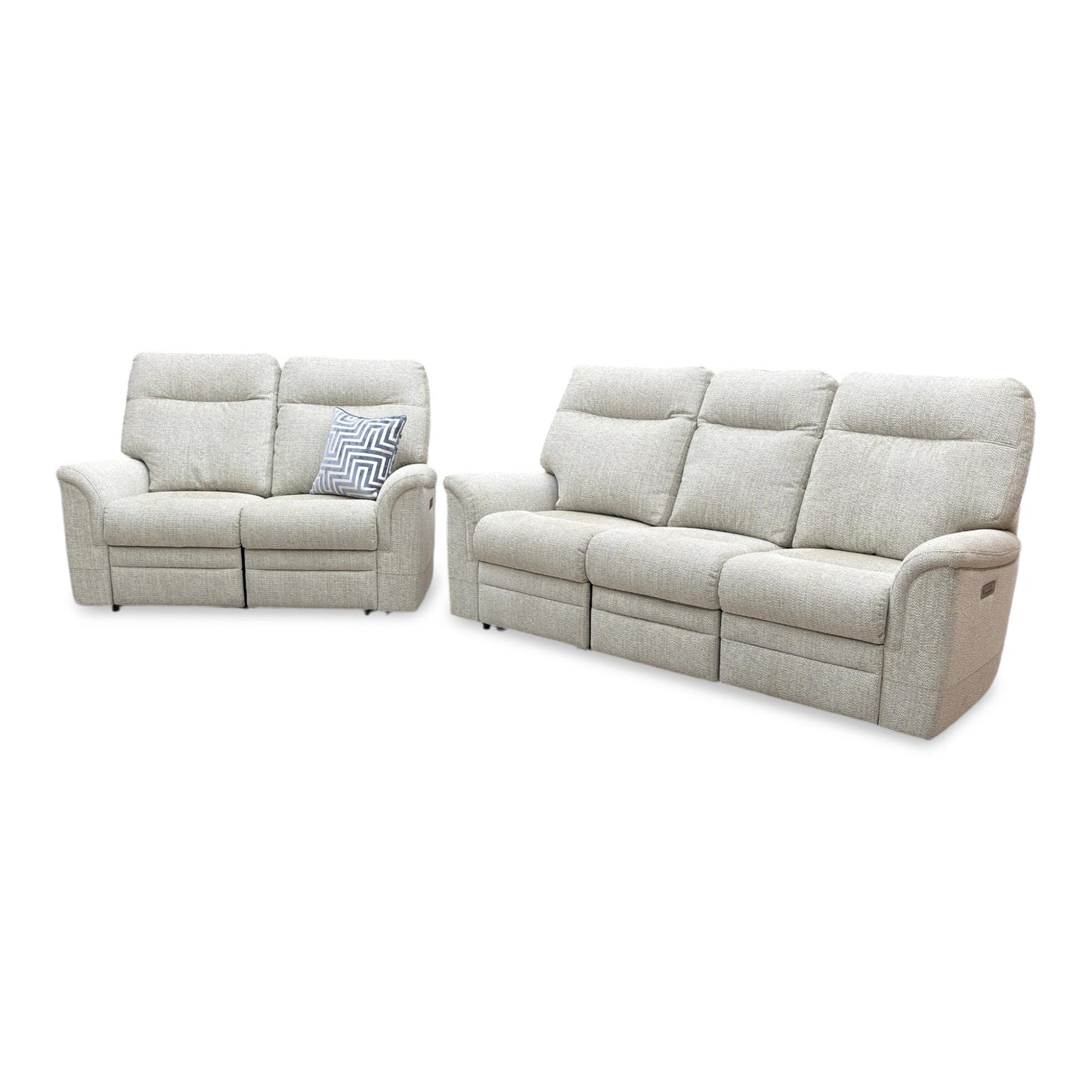Parker Knoll 'Hudson 23’ Cromwell Mint 001355-0069 Fabric 3 Seater Power Recliner Sofa with Power Headrests and Power Lumbar + 2 Seater Power Recliner Sofa Set - product photo 5