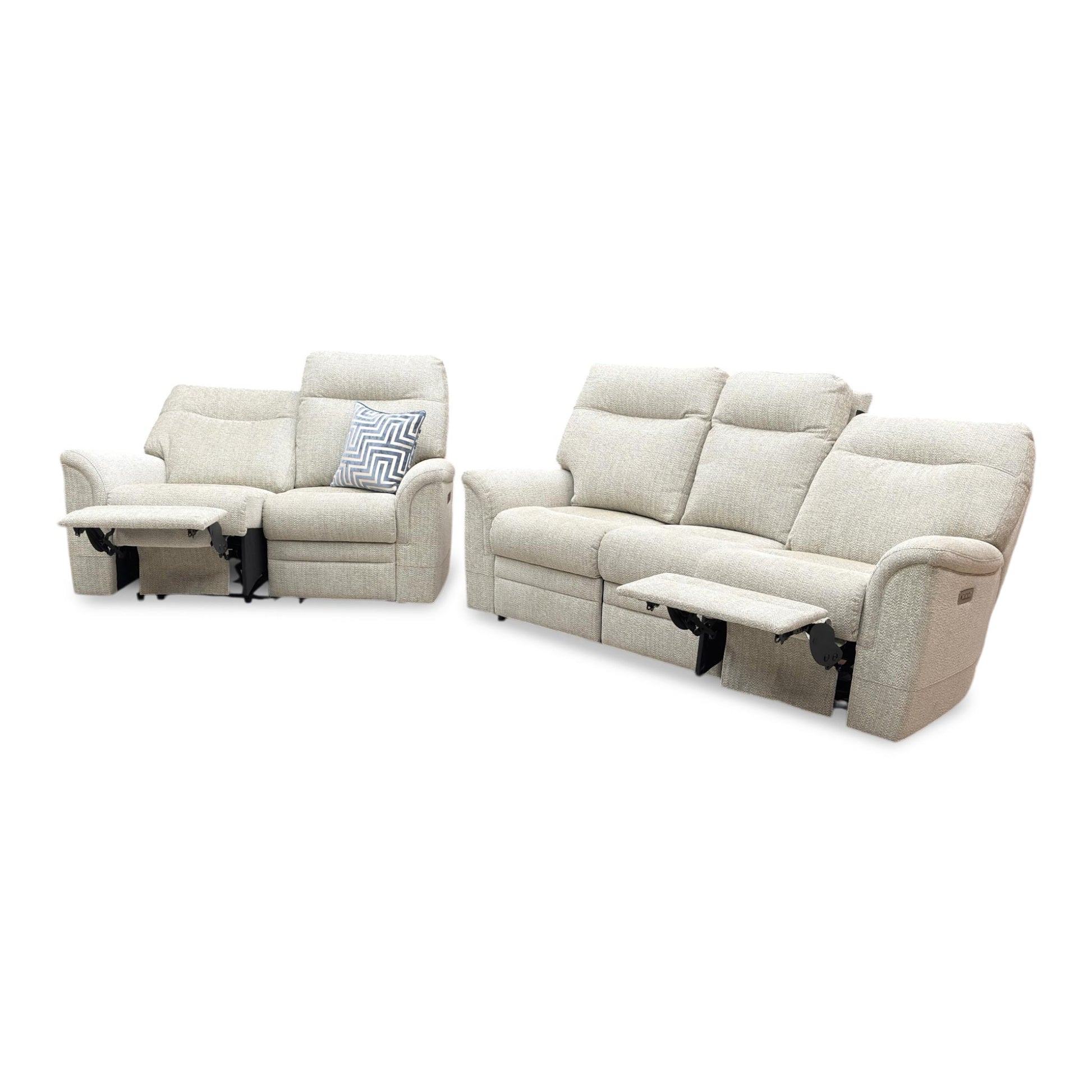 Parker Knoll 'Hudson 23’ Cromwell Mint 001355-0069 Fabric 3 Seater Power Recliner Sofa with Power Headrests and Power Lumbar + 2 Seater Power Recliner Sofa Set - product photo 3
