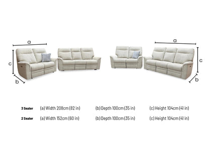 Parker Knoll 'Hudson 23’ Cromwell Mint 001355-0069 Fabric 3 Seater Power Recliner Sofa with Power Headrests and Power Lumbar + 2 Seater Power Recliner Sofa Set - product photo 10