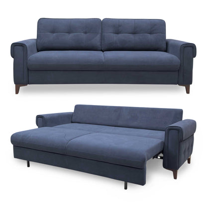 ‘Zoom’ Royal Blue Velvet 3 Seater Sofa Bed