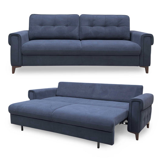 ‘Zoom’ Royal Blue Velvet 3 Seater Sofa Bed