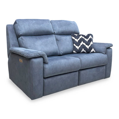 G Plan 'Thornbury' A125 Stingray Indigo Velvet 2 Seater Power Recliner Sofa with Power Headrests and Power Lumbar