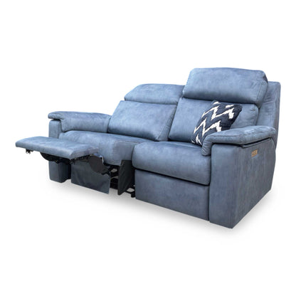 G Plan 'Thornbury' A125 Stingray Indigo Velvet 2 Seater Power Recliner Sofa with Power Headrests and Power Lumbar