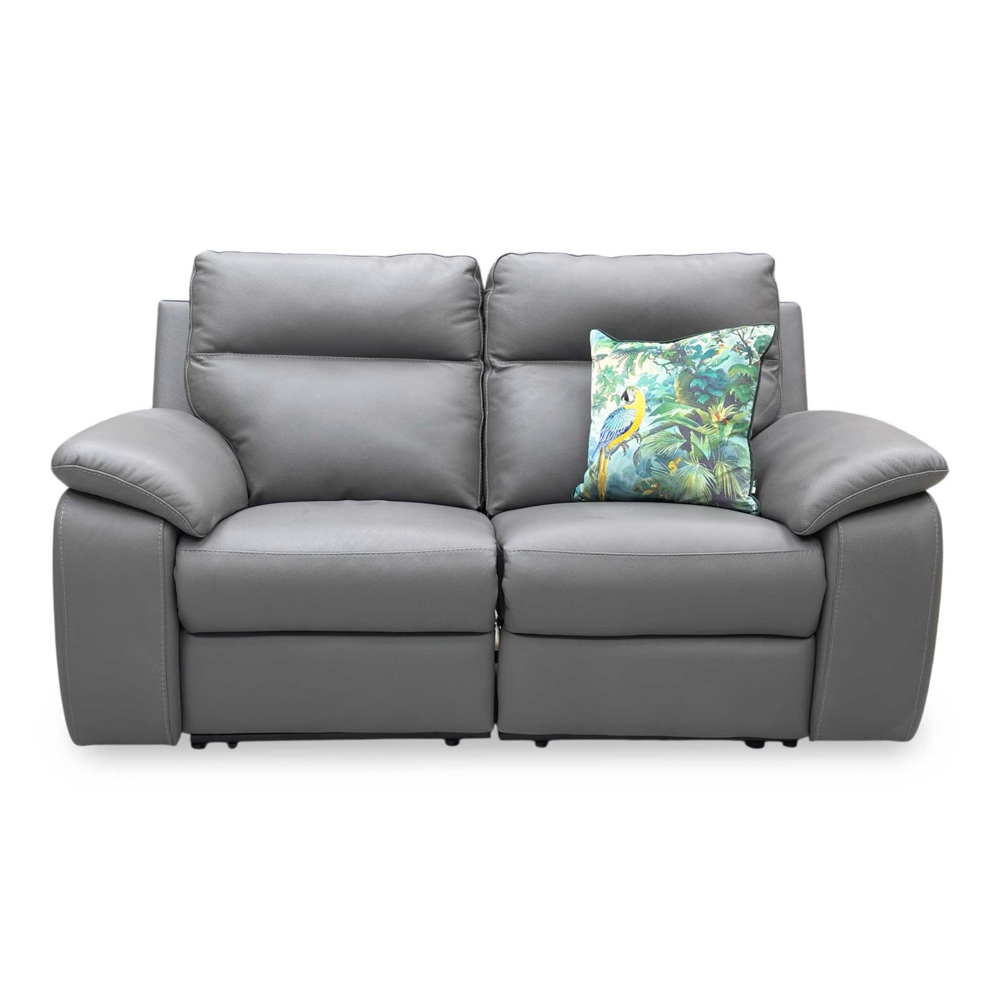 Nicoletti ‘Pepino’ 327 Torello Grigio Scuro Grey Leather 2 Seater Power Recliner Sofa - product photo 5