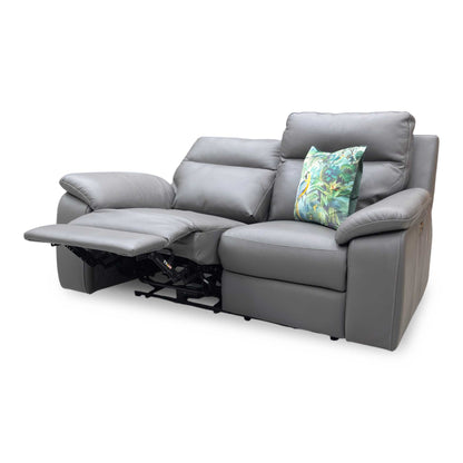 Nicoletti ‘Pepino’ 327 Torello Grigio Scuro Grey Leather 2 Seater Power Recliner Sofa - product photo 6
