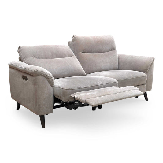‘Morgan’ Manhattan Nutmeg 58005 Linen Fabric 3 Seater Power Recliner Sofa