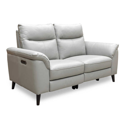Rear perspective of the Morgan sofa, showing the neatly finished leather back panels and solid construction.