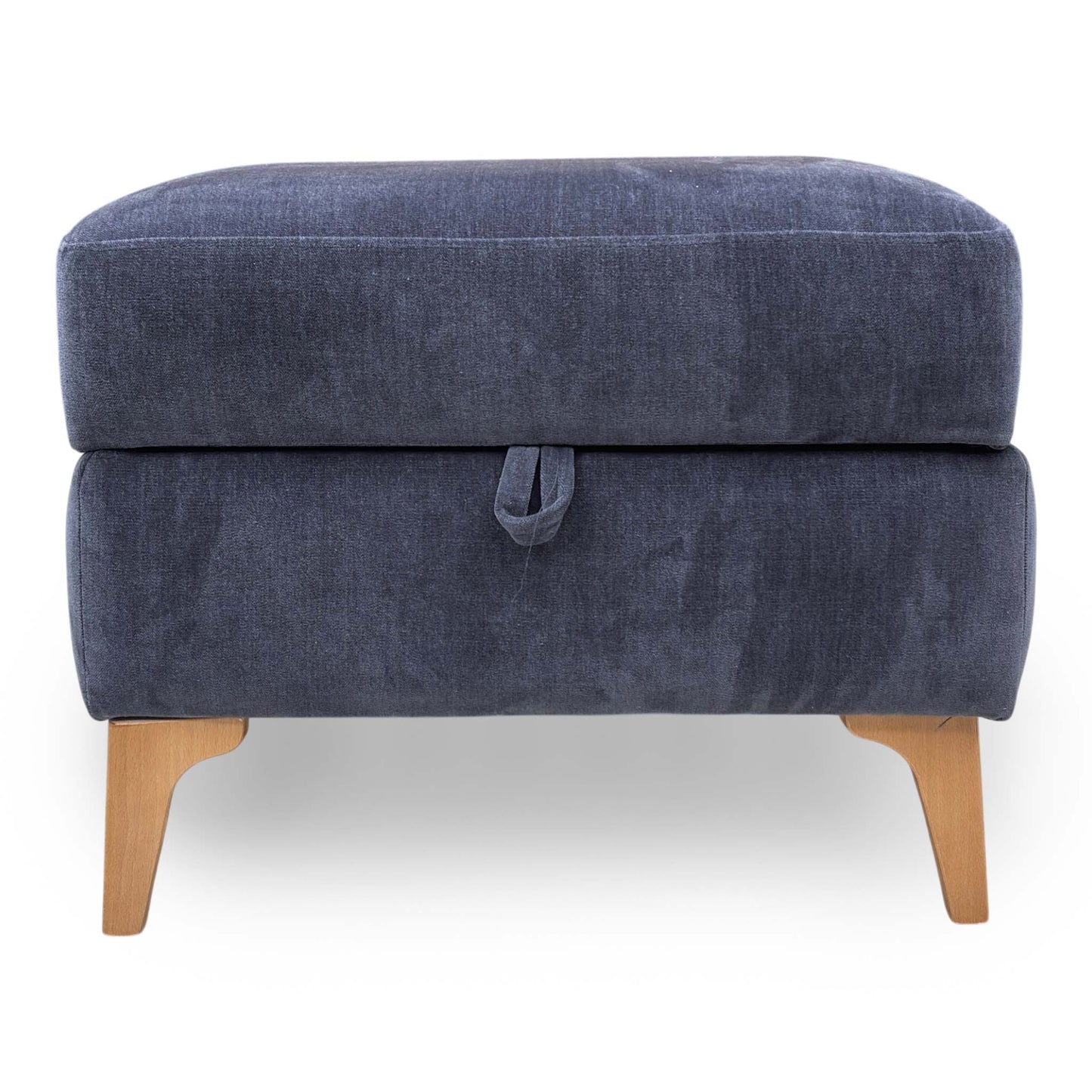 ‘Moderna' Mht Ink Blue Sw Linen Fabric Storage Footstool