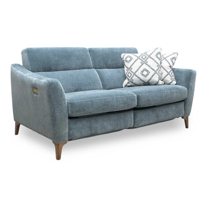 ‘Moderna’ Mht Airforce Blue Sw Linen Fabric 2+2 Seater Sofa Set - Power Recliner Sofa & Standard Sofa