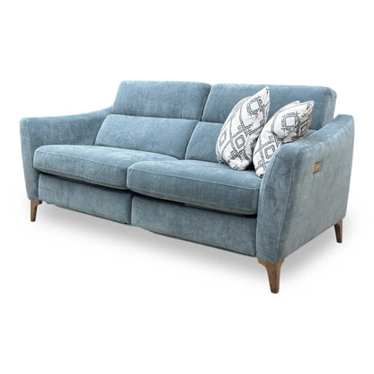 ‘Moderna’ Mht Airforce Blue Sw Linen Fabric 2+2 Seater Sofa Set - Power Recliner Sofa & Standard Sofa