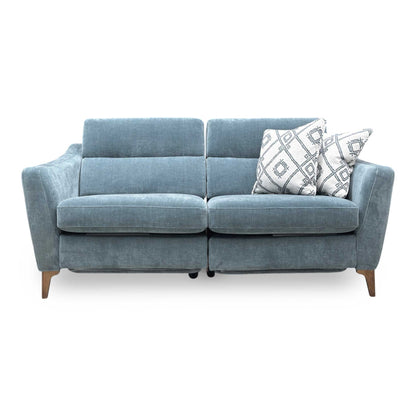 ‘Moderna’ Mht Airforce Blue Sw Linen Fabric 2+2 Seater Sofa Set - Power Recliner Sofa & Standard Sofa